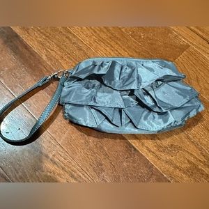 Thirty One Gray Ruffle Wristlet - New